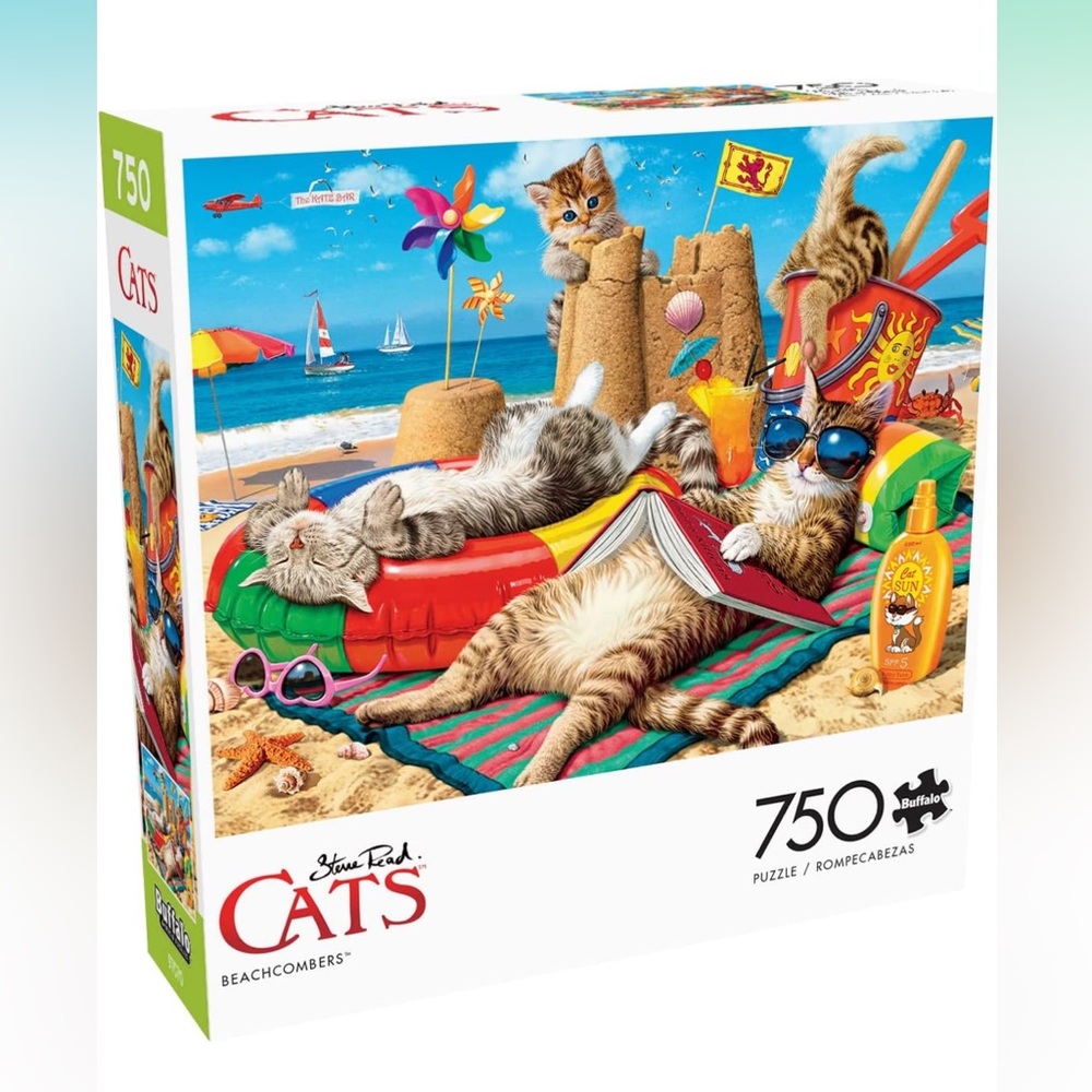 Beachcombers Cat Puzzle 750 pieces USA 100% recycled Buffalo NIB